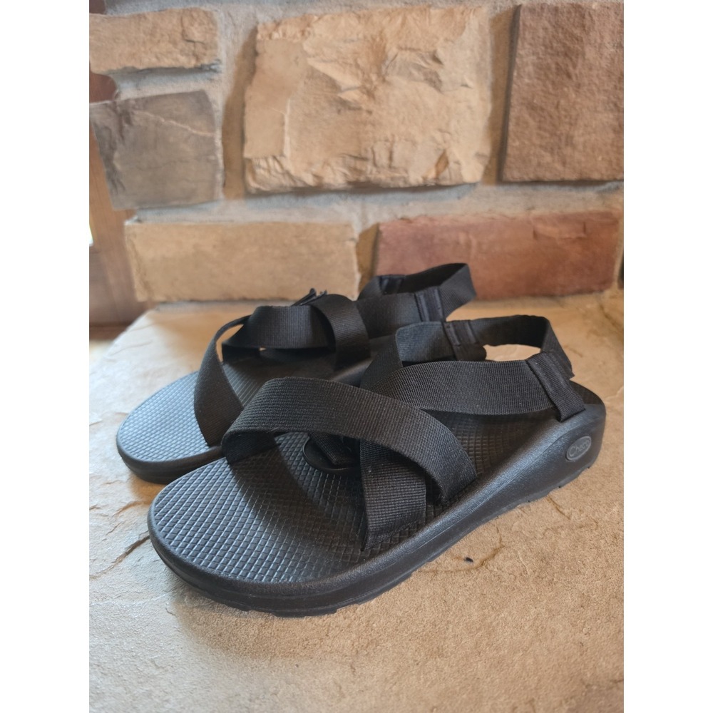 Chaco Mega Z Cloud Sandals Mens Sz 12 Black Hiking Sports Wide Straps J106635